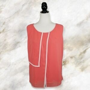 Vintage Amanda Women's Top Size M Y2K Sleeveless Layered Coral